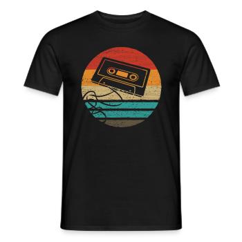 Cassette Retro Style Vintage - T-shirt homme - noir - Devant - AI Model Male 178 light (178cm)