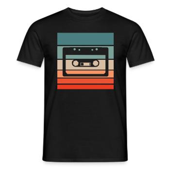 Cassette Retro Style Vintage - T-shirt homme - noir - Devant - AI Model Male 178 light (178cm)