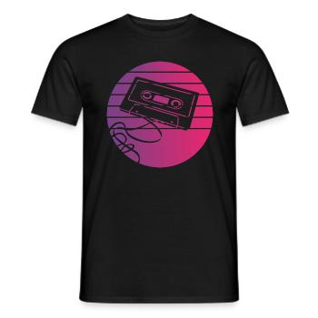 Cassette Retro Style Vintage - T-shirt homme - noir - Devant - AI Model Male 178 light (178cm)
