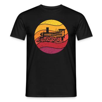 Lokomotive Retro Style Vintage - Männer T-Shirt - Schwarz - Vorne - AI Model Male 178 light (178cm)