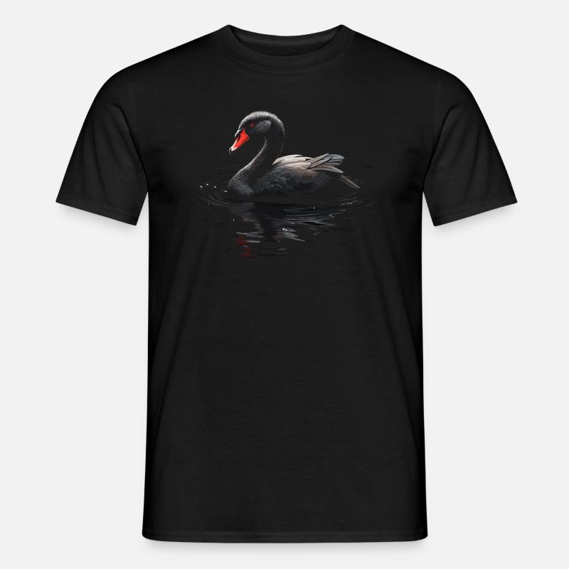 Schwarzer Schwan Vogel - Männer T-Shirt - Schwarz