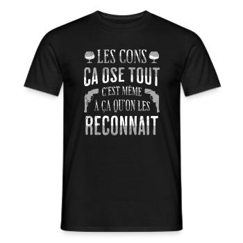 Les cons ca ose tout les Tontons Film Flingueurs - T-shirt homme - noir - Devant - AI Model Male 178 light (178cm)
