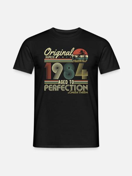 Original 1984 Jahrgang Vintage Geburtstag Retro - Männer T-Shirt - Schwarz