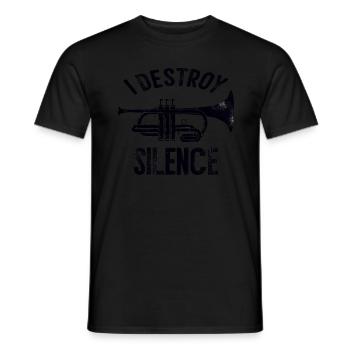 I destroy silence trumpet saying sayings - Men's T-Shirt - black - Front - AI Model Male 178 light (178cm)
