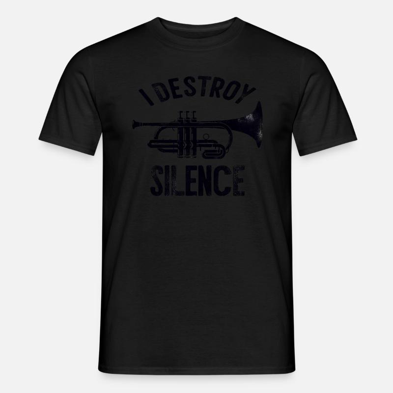 I destroy silence Trompete Spruch Sprüche - Männer T-Shirt - Schwarz
