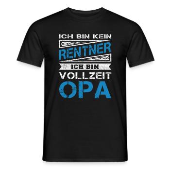Ich bin kein Rentner ich bin Vollzeit Opa - Rente - Männer T-Shirt - Schwarz - Vorne - AI Model Male 178 light (178cm)