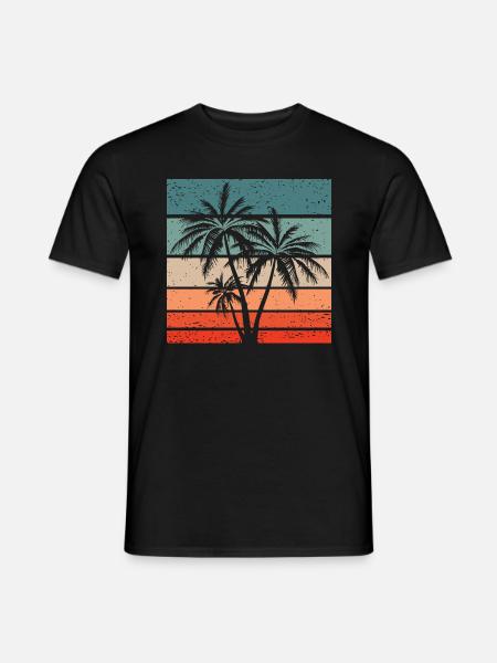 Palmen Retro Style Vintage - Männer T-Shirt - Schwarz