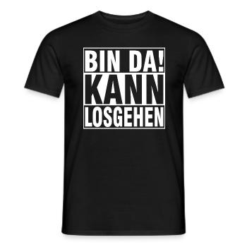 bin dA KANN LOSGEHEN - Männer T-Shirt - Schwarz - Vorne - AI Model Male 178 light (178cm)