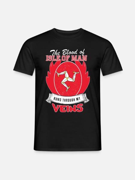 isle of man Blut fliesst durch meine Venen - Männer T-Shirt - Schwarz