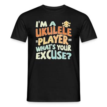 I’m a Ukulele player, what’s your excuse? - Männer T-Shirt - Schwarz - Vorne - AI Model Male 178 light (178cm)