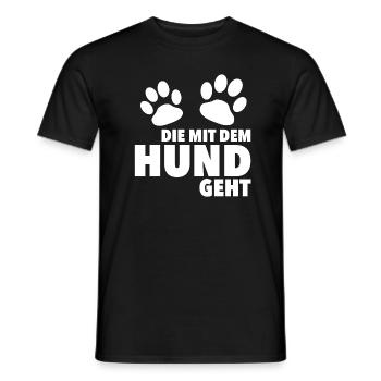 The dog goes. - Men's T-Shirt - black - Front - AI Model Male 178 light (178cm)
