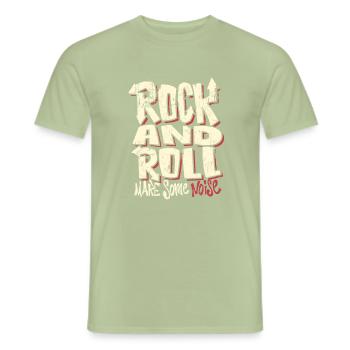 Rock and roll - T-shirt homme - vert sauge - Devant - AI Model Male 178 light (178cm)