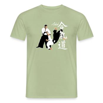 Aikido - Männer T-Shirt - Sage - Vorne - AI Model Male 178 light (178cm)