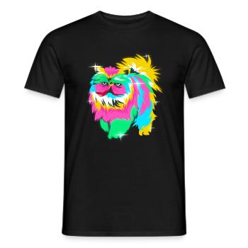 Chat persan - T-shirt homme - noir - Devant - AI Model Male 178 light (178cm)