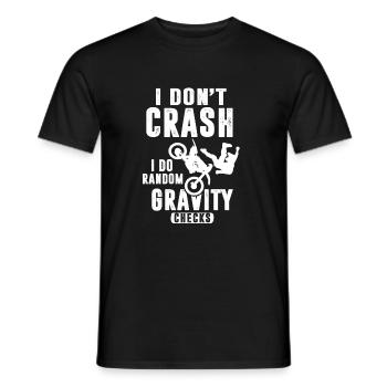 I don't crash I do random cravity checks - Men's T-Shirt - black - Front - AI Model Male 178 light (178cm)