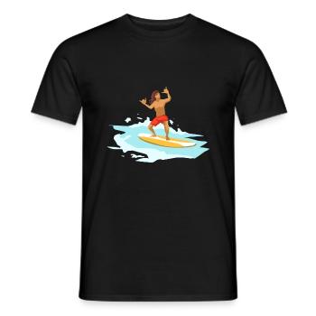Surfing surfing - Men's T-Shirt - black - Front - AI Model Male 178 light (178cm)