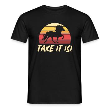 Cheval islandais - T-shirt homme - noir - Devant - AI Model Male 178 light (178cm)