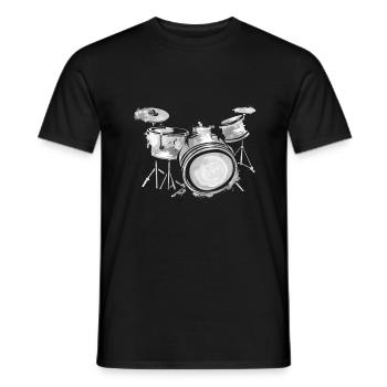 Le batteur - T-shirt homme - noir - Devant - AI Model Male 178 light (178cm)