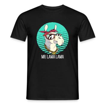 Lama - T-shirt homme - noir - Devant - AI Model Male 178 light (178cm)