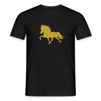 Cheval islandais - T-shirt homme - noir - Devant - AI Model Male 178 light (178cm)