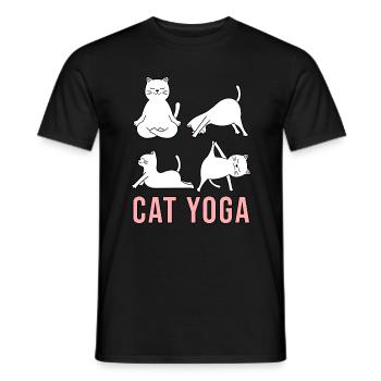 Chien yoga ne déteste pas mediate cat yoga namaste - T-shirt homme - noir - Devant - AI Model Male 178 light (178cm)