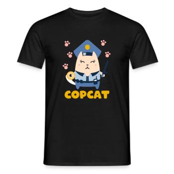 Cat Police Funny cat mom cat dad tee - Männer T-Shirt - Schwarz - Vorne - AI Model Male 178 light (178cm)