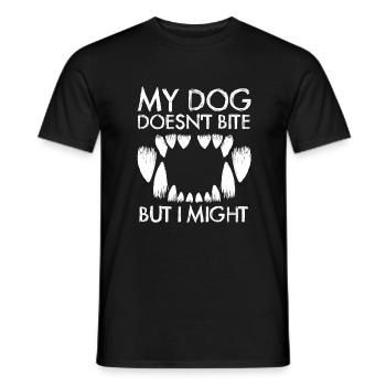 My dog doesn’t but I might funny - T-shirt homme - noir - Devant - AI Model Male 178 light (178cm)