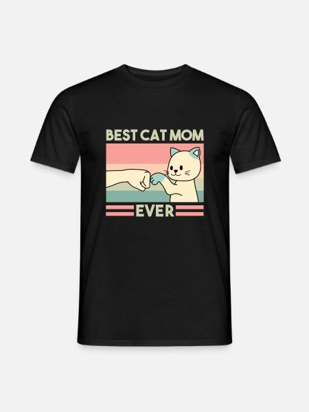 Best cat Mom ever funny Cat Mom Dad - Männer T-Shirt - Schwarz