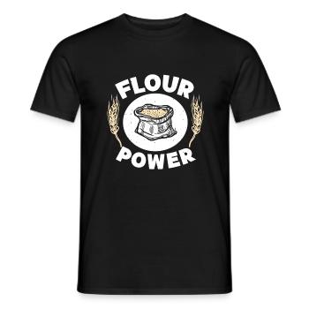 Flour power baker cupcakes - Men's T-Shirt - black - Front - AI Model Male 178 light (178cm)