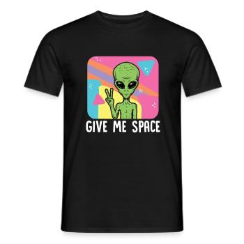 Give me space Alien Ufo - Männer T-Shirt - Schwarz - Vorne - AI Model Male 178 light (178cm)