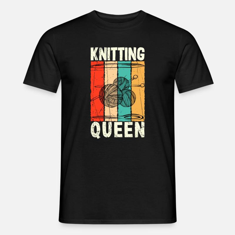 Knitting Queen Knitting - Männer T-Shirt - Schwarz