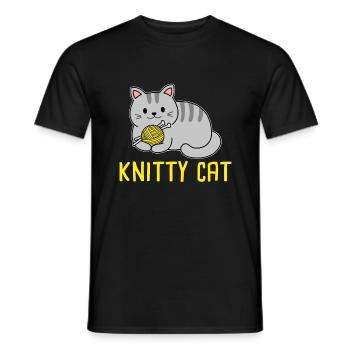 Knitty cat Knitting - Männer T-Shirt - Schwarz - Vorne - AI Model Male 178 light (178cm)