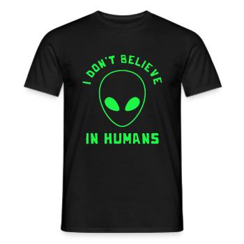 I Don’t Believe In Humans Alien Ufo - T-shirt homme - noir - Devant - AI Model Male 178 light (178cm)