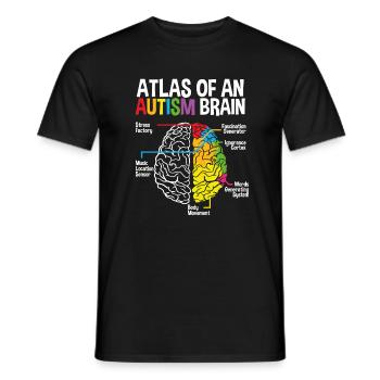 À Autism Brain - T-shirt homme - noir - Devant - AI Model Male 178 light (178cm)