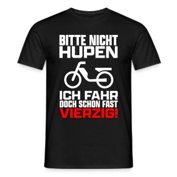 Bitte nicht hupen Roller Moped Mofa Mokick lustig - Männer T-Shirt - Schwarz - Vorne - AI Model Male 178 light (178cm)