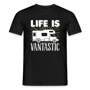 Motorhome RV Camping Life Is - Men's T-Shirt - black - Front - AI Model Male 178 light (178cm)