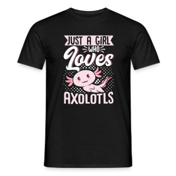 Just A Girl Who Loves Axolotls - Men's T-Shirt - black - Front - AI Model Male 178 light (178cm)
