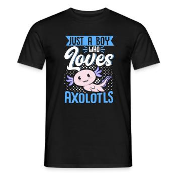 Axolotl Lover Just A Boy Who Loves - T-shirt homme - noir - Devant - AI Model Male 178 light (178cm)