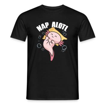 Axolotl Sleeping Nap Alotl Kawaii - Men's T-Shirt - black - Front - AI Model Male 178 light (178cm)