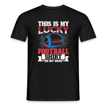 American This Is My Lucky Football - Men's T-Shirt - black - Front - AI Model Male 178 light (178cm)