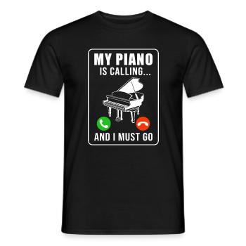 Pianiste mon piano appelle et moi - T-shirt homme - noir - Devant - AI Model Male 178 light (178cm)