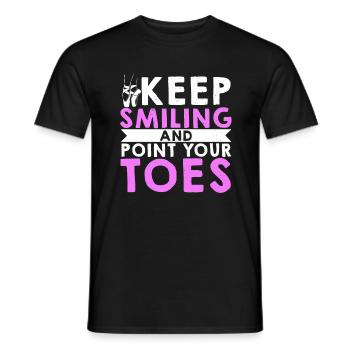 Ballet Dance Keep Smiling And - Men's T-Shirt - black - Front - AI Model Male 178 light (178cm)