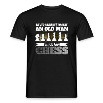 Never Underestimate An Old Man Who - Men's T-Shirt - black - Front - AI Model Male 178 light (178cm)