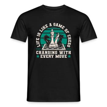 Chess Player Life Is Like A Game - Männer T-Shirt - Schwarz - Vorne - AI Model Male 178 light (178cm)