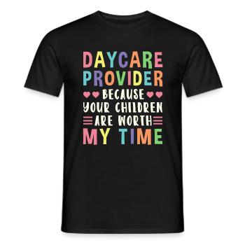 Fournisseur de services de garde parce que votre - T-shirt homme - noir - Devant - AI Model Male 178 light (178cm)
