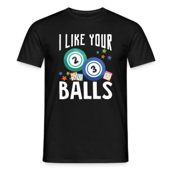 J’aime tes balles drôles de chance - T-shirt homme - noir - Devant - AI Model Male 178 light (178cm)