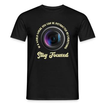 Photographie Prise de vue Appareil photo Objectif - T-shirt homme - noir - Devant - AI Model Male 178 light (178cm)