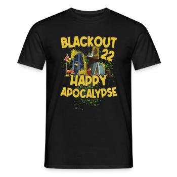 Blackout 22 2022 Happy Apocalypse - Männer T-Shirt - Schwarz - Vorne - AI Model Male 178 light (178cm)