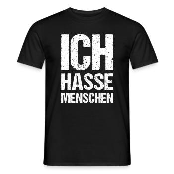 Ich hasse Menschen - Männer T-Shirt - Schwarz - Vorne - AI Model Male 178 light (178cm)