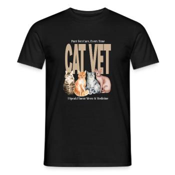 Cat Vet: I Speak Fluent Meow and Medicine - Men's T-Shirt - black - Front - AI Model Male 178 light (178cm)